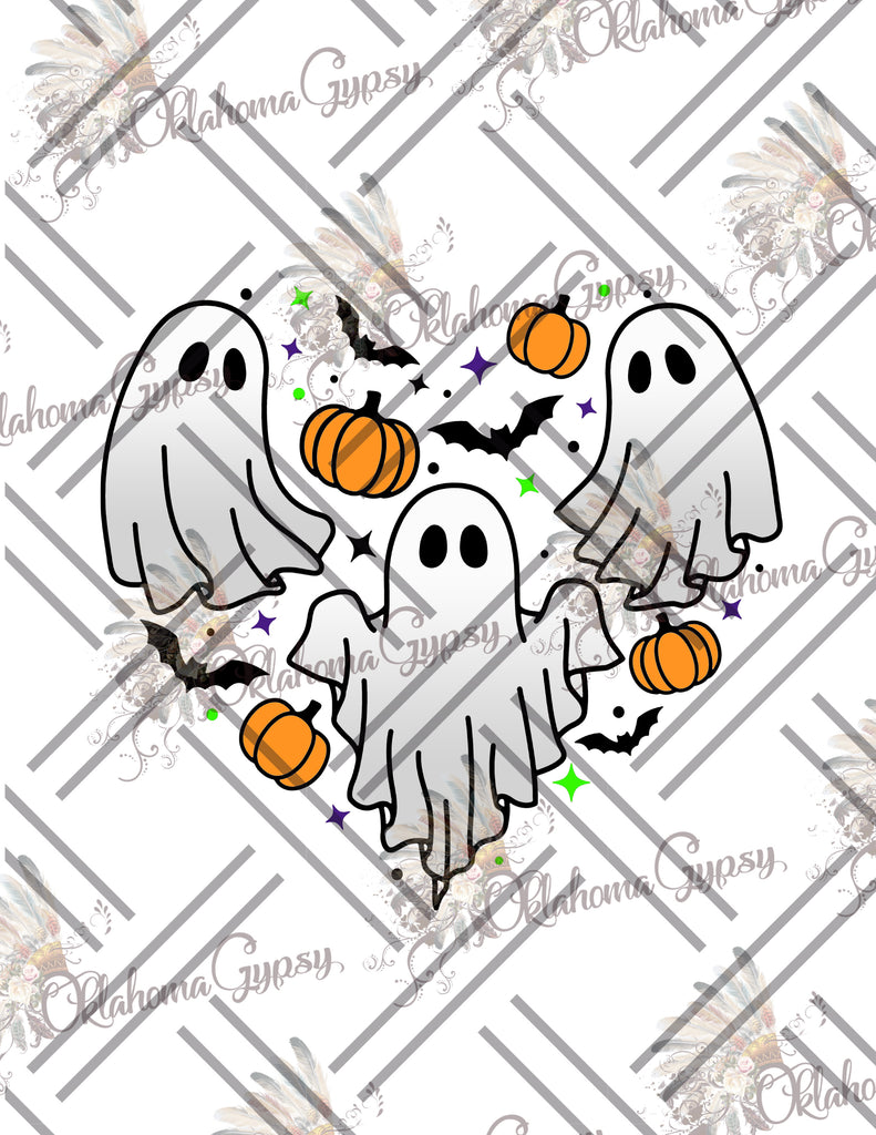 Spooky Ghost Heart Digital File