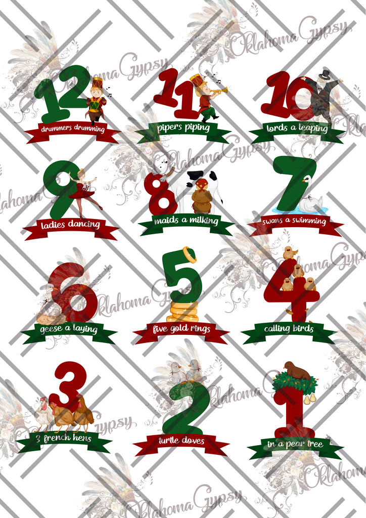 12 Days of Christmas Digital File