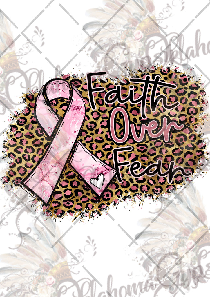 Faith Over Fear Pink Leopard Digital File