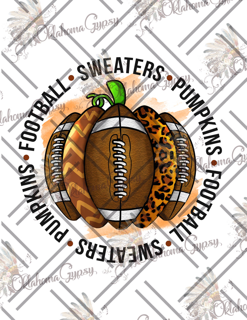 Football Sweaters Pumpkins Digital File
