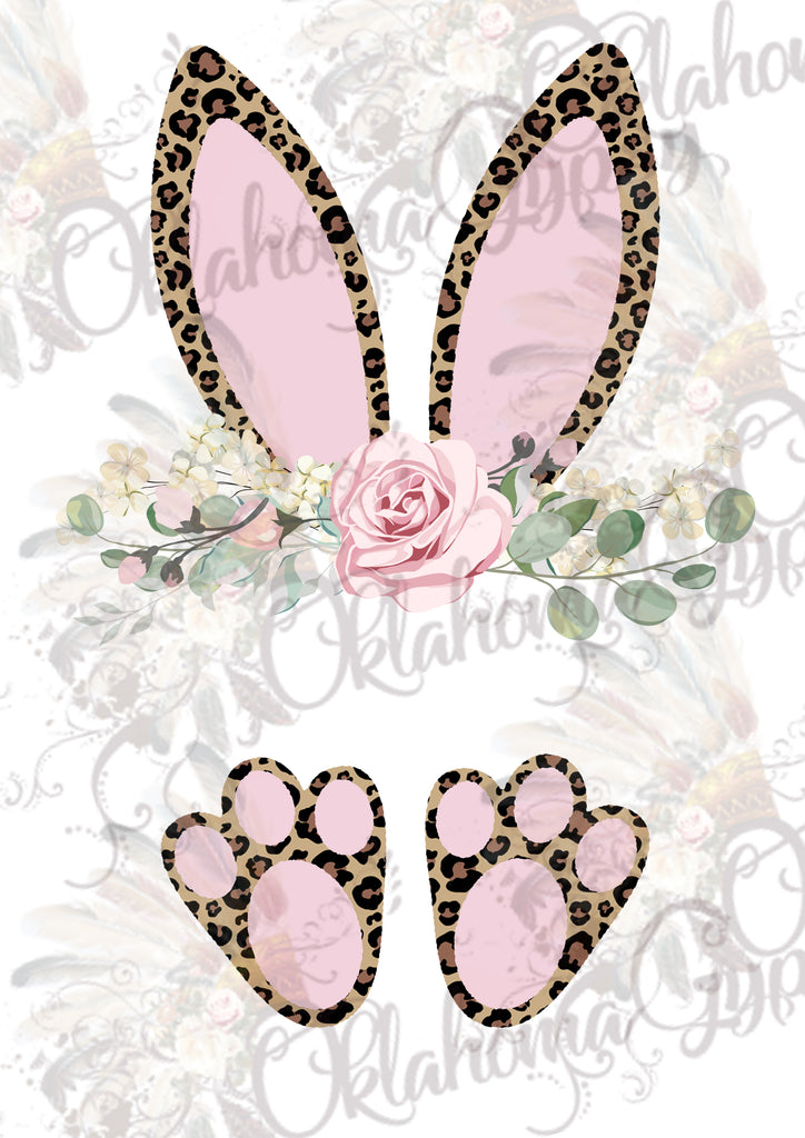 Leopard Bunny Ears & Feet Easter_Custom Name Digital File