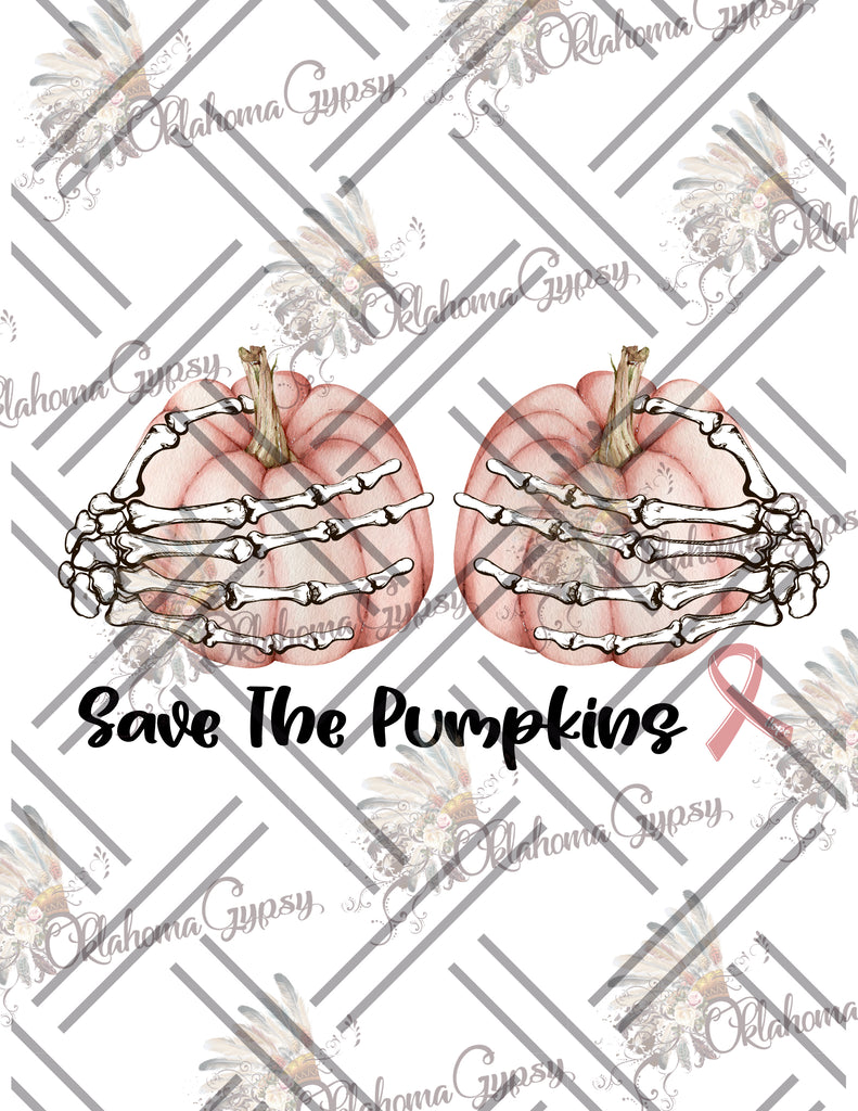 Save The Pumpkins Breast Cancer Awareness Digital File