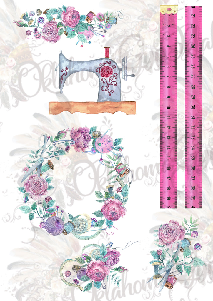Sewing Floral Digital File