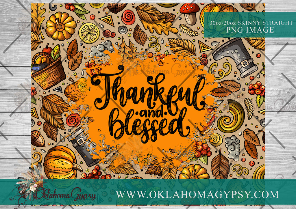 Thankful & Blessed Digital File Wraps