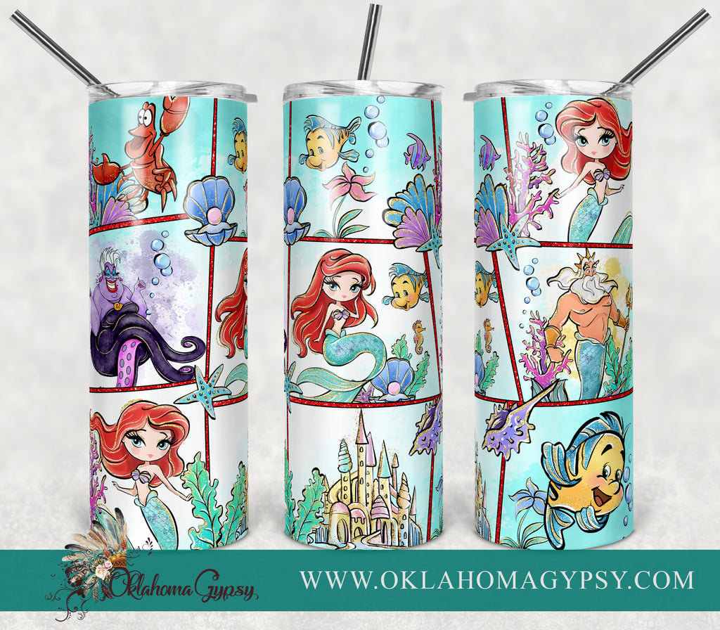 Whimsical Mermaid Ariel Digital File Wraps