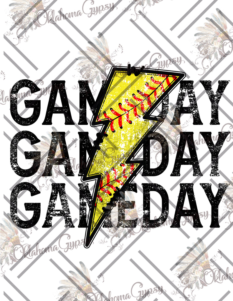 Gameday Lighting Bolt Softball/Baseball Digital File
