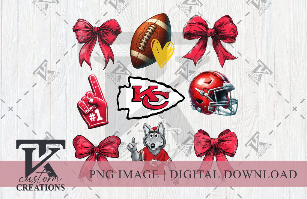 Coquette Kansas City Chiefs Bow Design