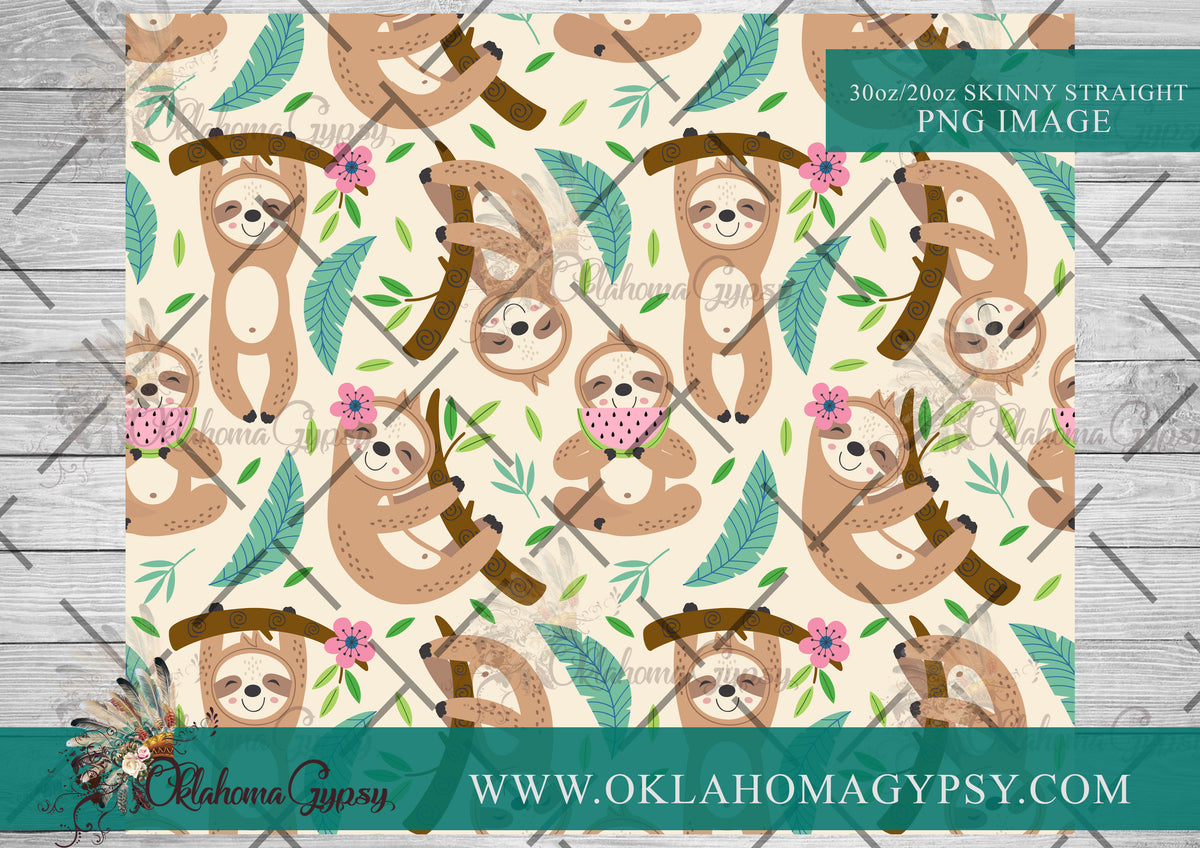 Facebook Sloth Designs Cute Sloths Digital File Wraps – Oklahoma Gypsy Designs