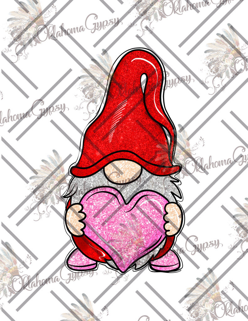 Valentine's Day Glitter Gnome Digital File
