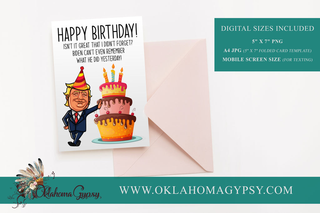 Trump Birthday Greeting Card Digital File
