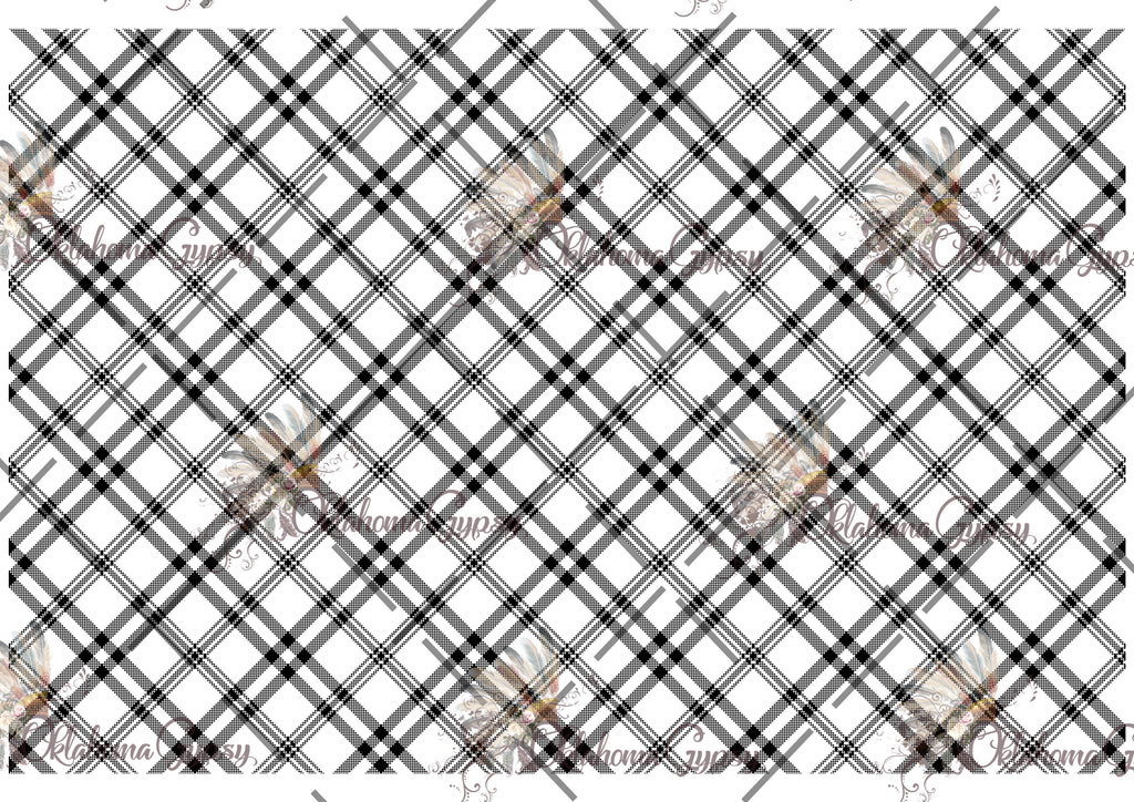 Black & White Tartan Plaid Pattern Digital File