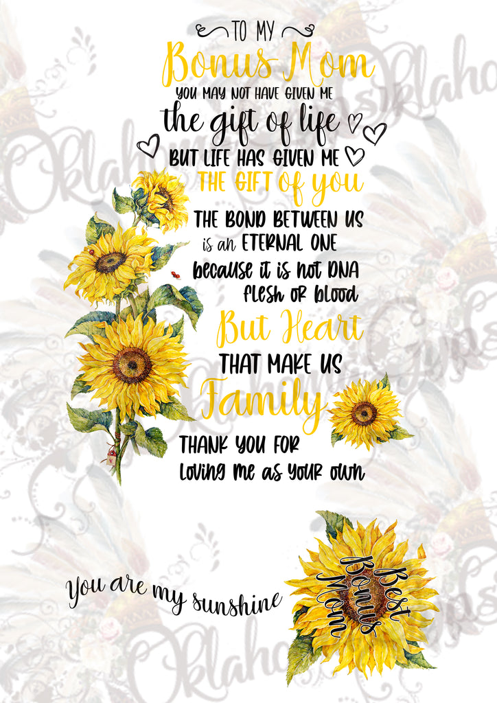 Bonus Mom Sunflower Digital File