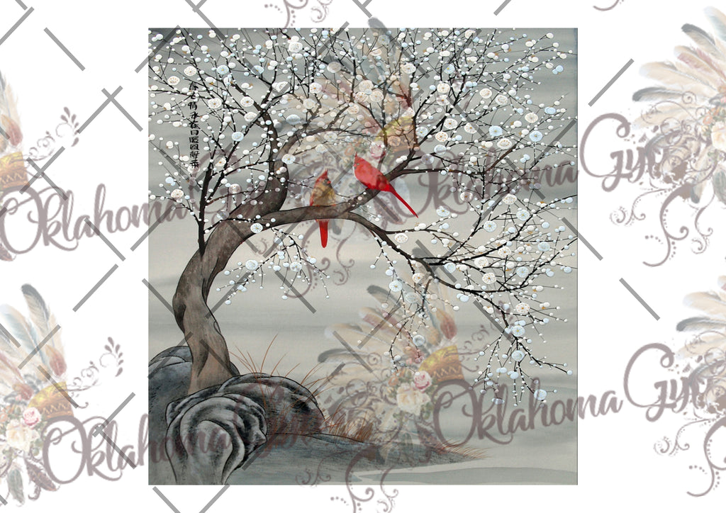 Cardinals Tree Winter Digital File