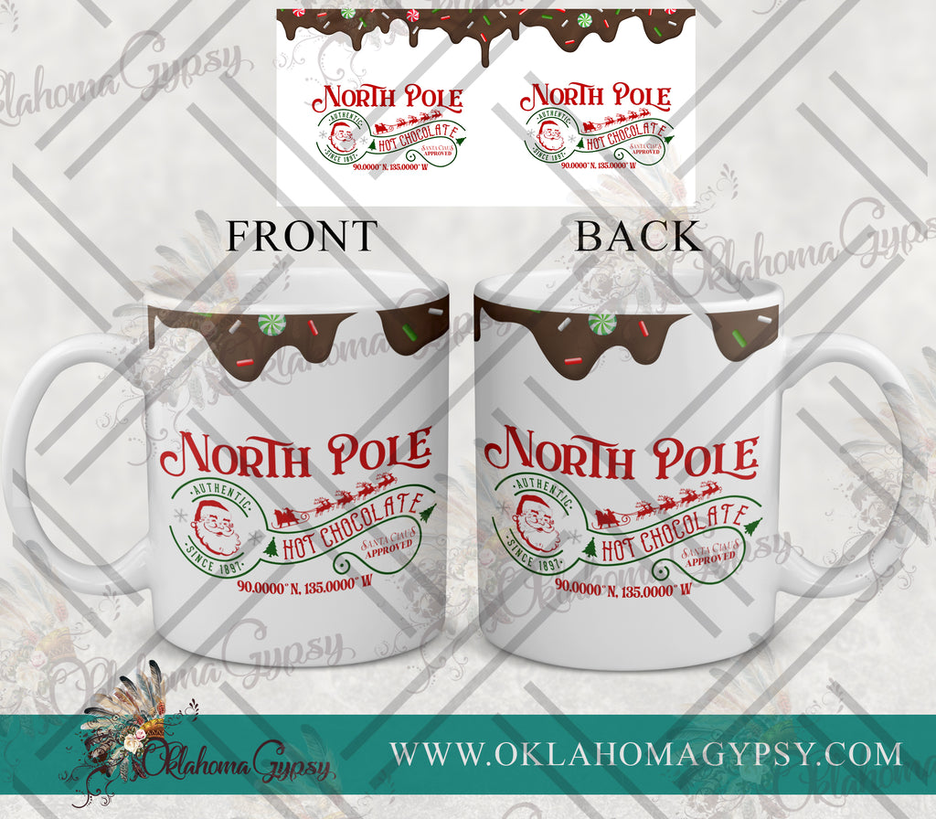 North Pole Hot Chocolate Coffee Mug Digital File Wraps