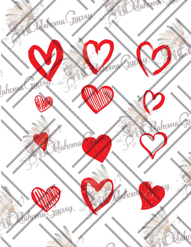 Doodle Hearts Digital File