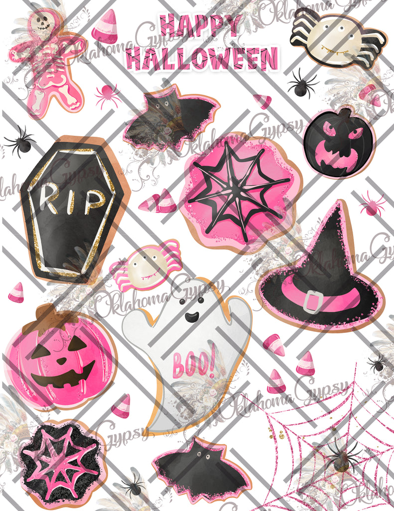 Pink Gingerbread Halloween Digital File