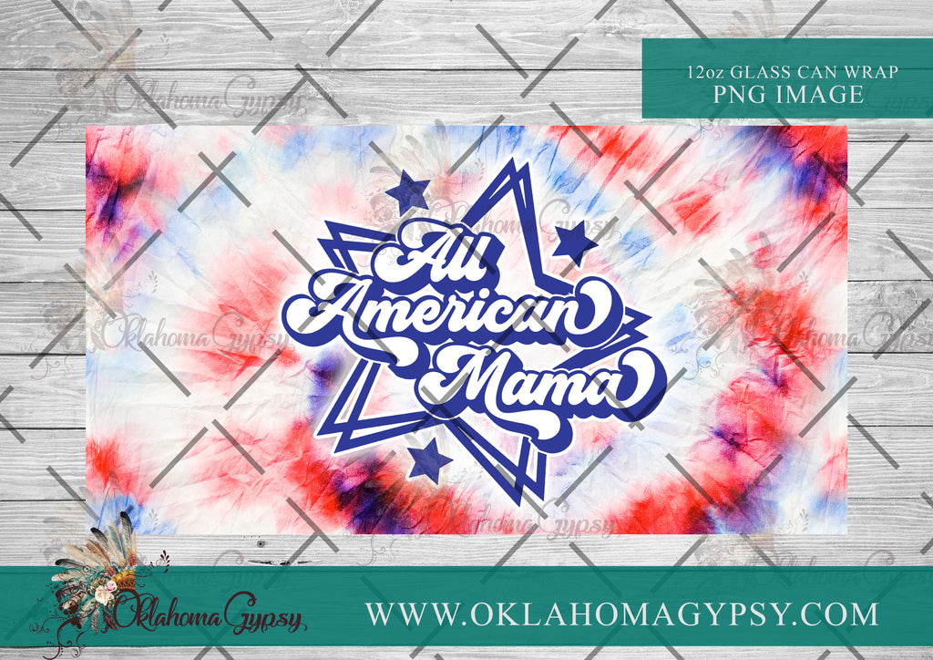 All American Mama Tie-dye Digital File Wraps