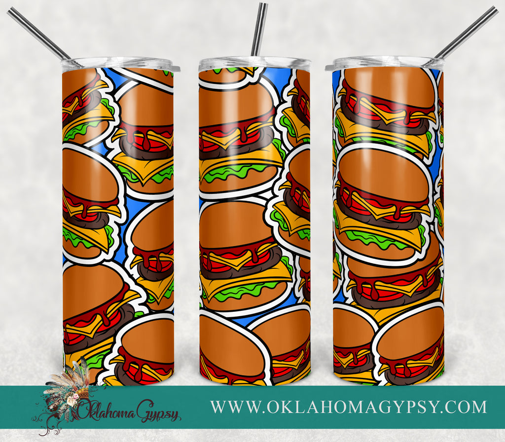 Hamburger Seamless Burst Pattern Template & Wrap - Digital File