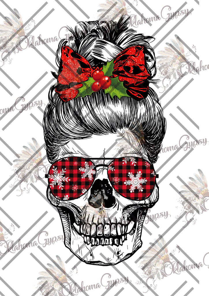 Holly Christmas Skull Digital File