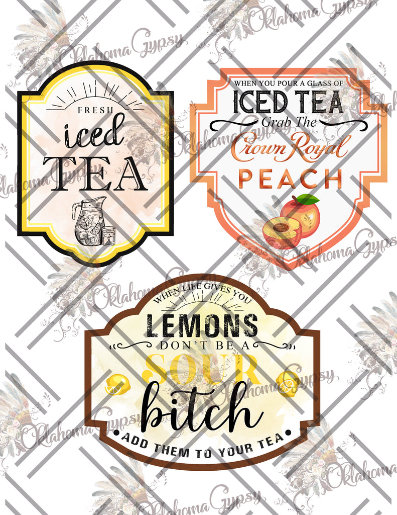 Iced Tea Labels Digital File