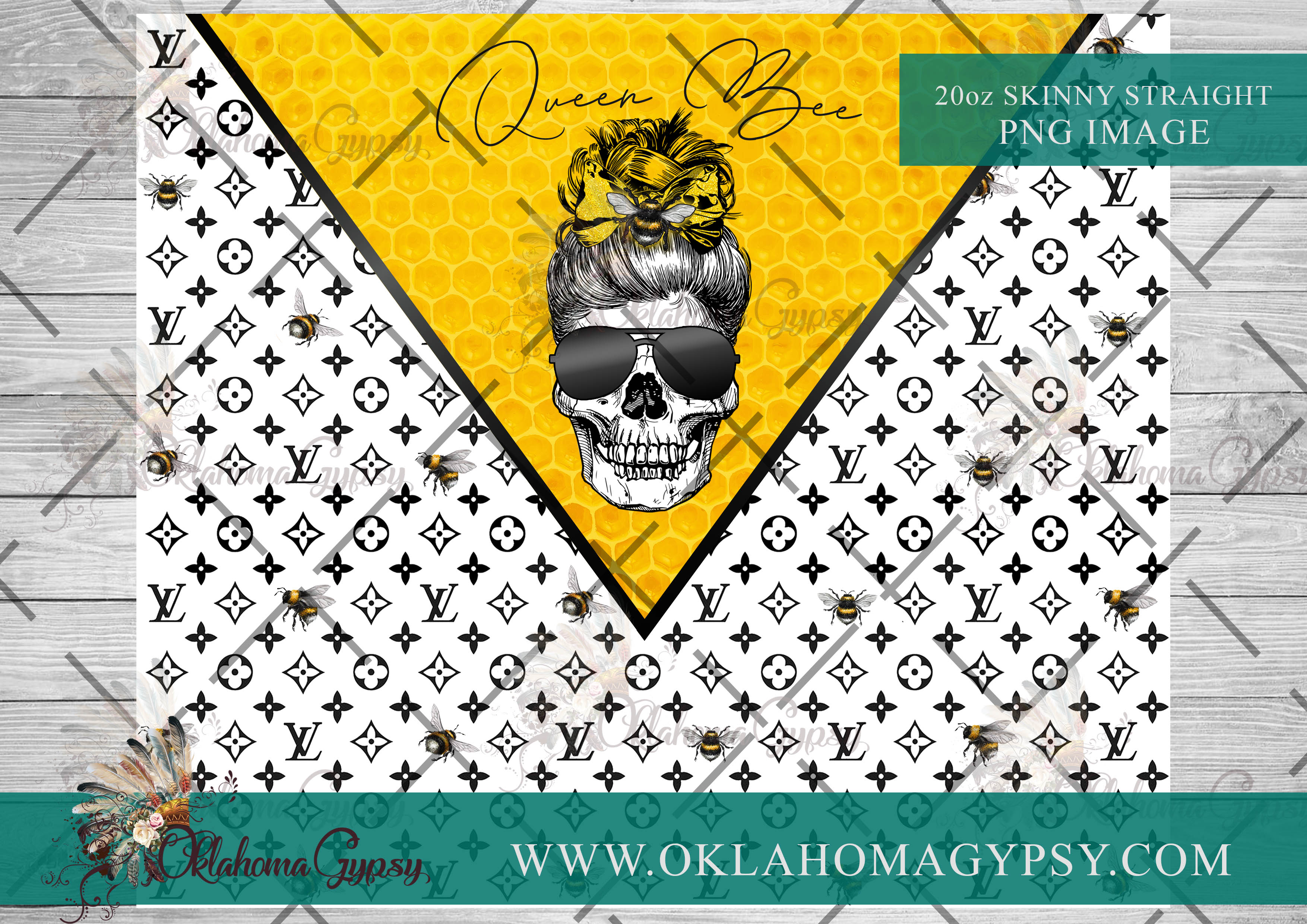 LV Queen Bee Pattern Wrap Digital File – Oklahoma Gypsy Designs
