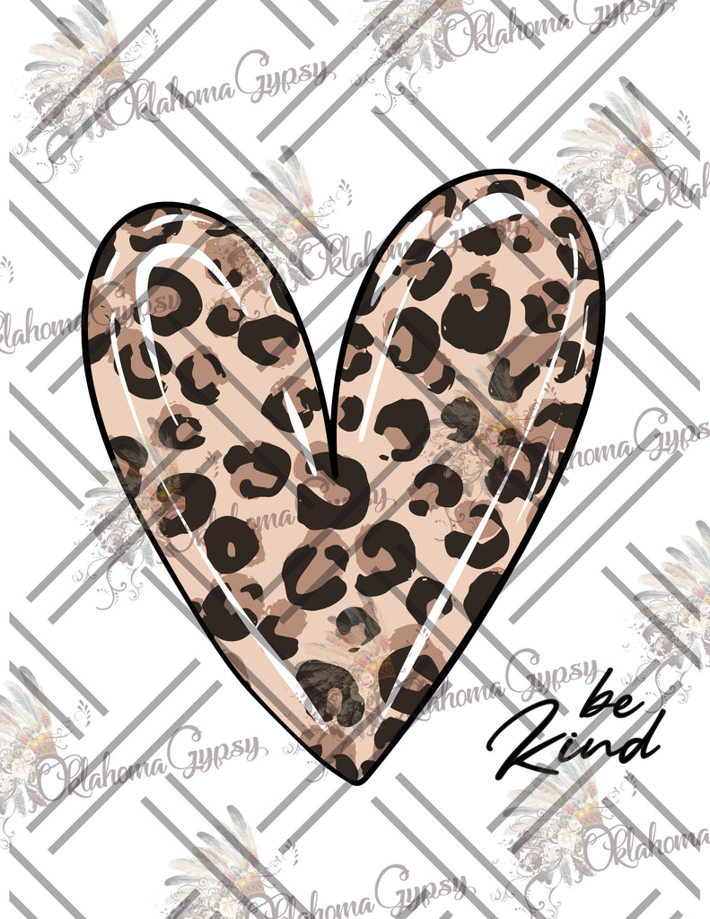 Be Kind Leopard Heart Digital File