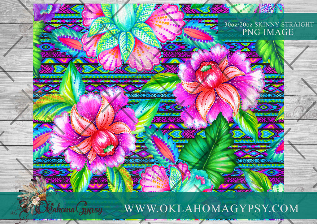 Bright Floral Serape Seamless Digital File Wraps