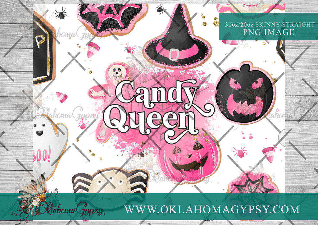 Pink Candy Queen Halloween Digital File Wraps