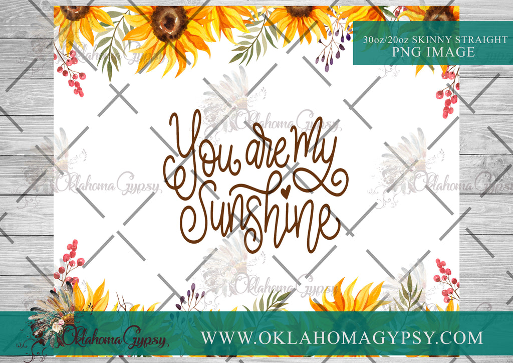 You Are My Sunshine Sunflower Digital File Wraps
