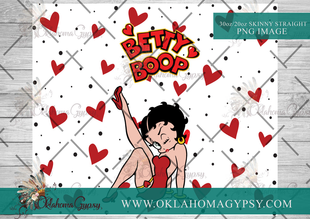 Betty Boop Hearts Digital File Wraps
