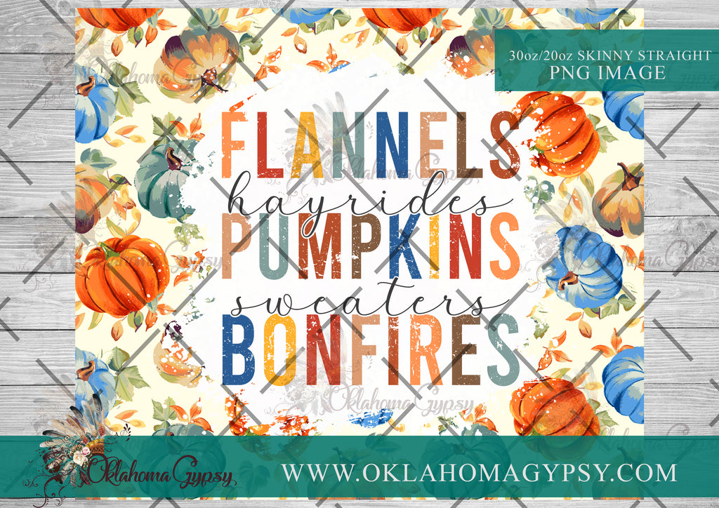 Flannels Hayrides Pumpkins Sweaters Bonfires Digital File Wraps