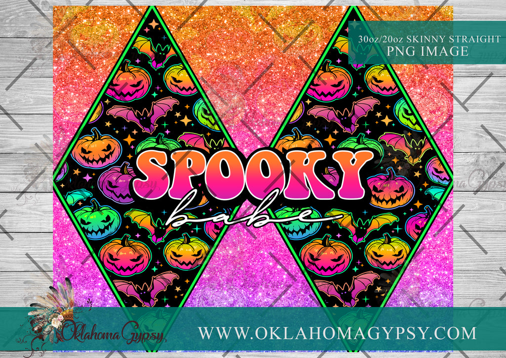 Neon Halloween Spooky Babe Inspired Digital File Wraps