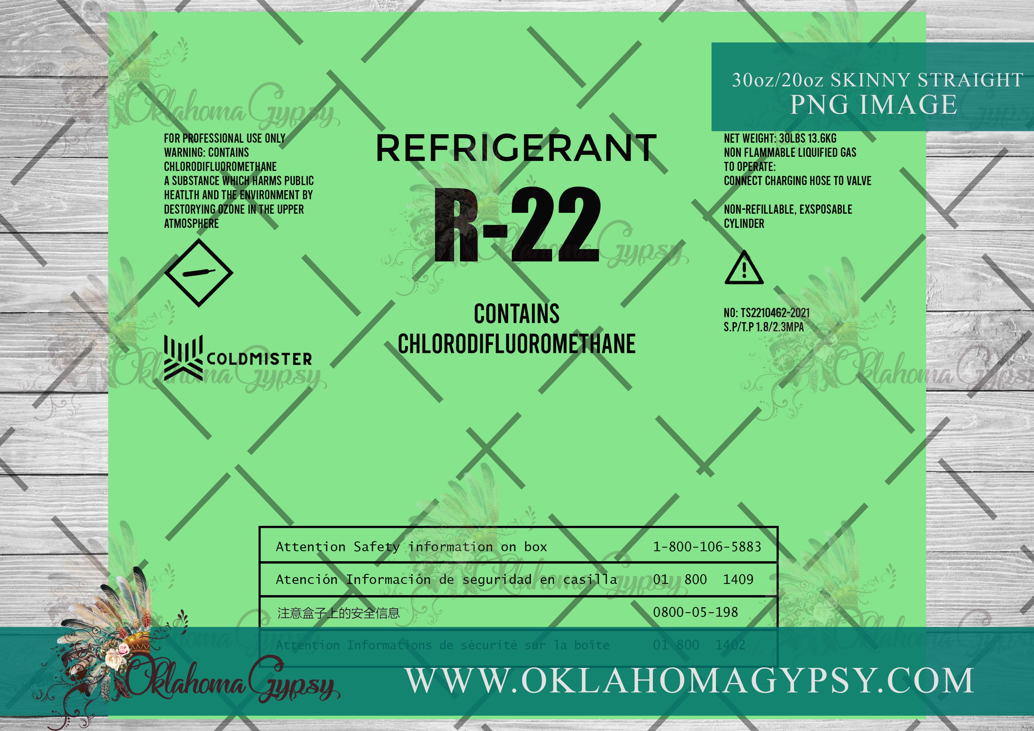 Freon Design Refrigerant Freon 22 File Wraps – Oklahoma Gypsy Designs