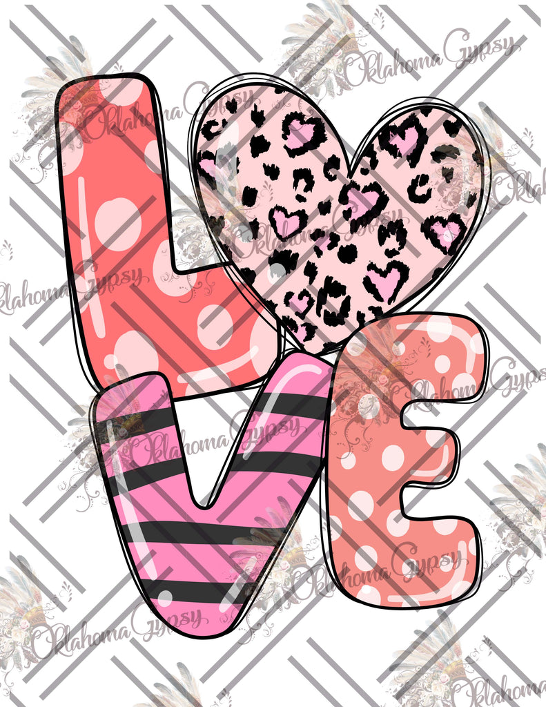 LOVE Doodle Font Digital File