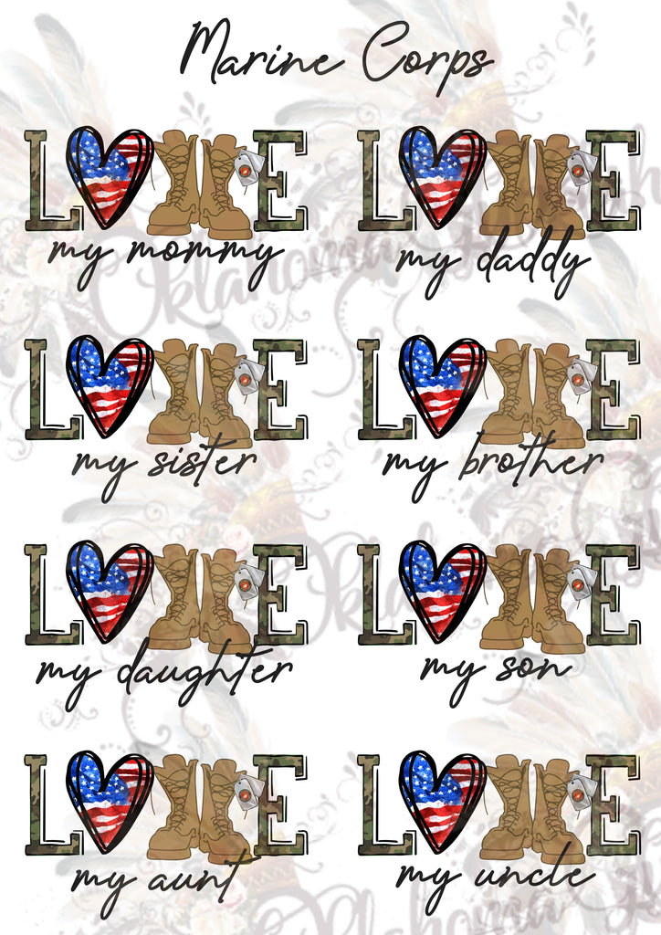 Marine Corps LOVE Sheet Digital File
