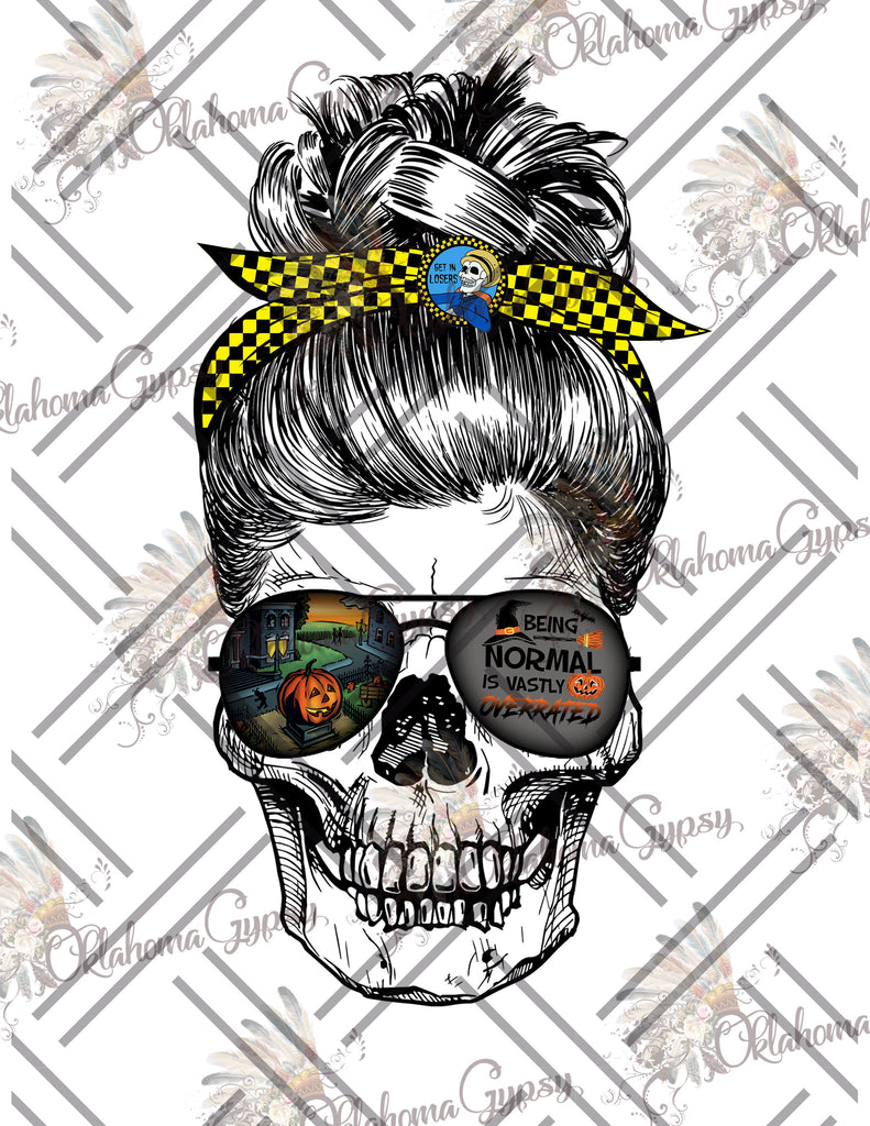 Messy Bun Halloweentown Skull Digital File
