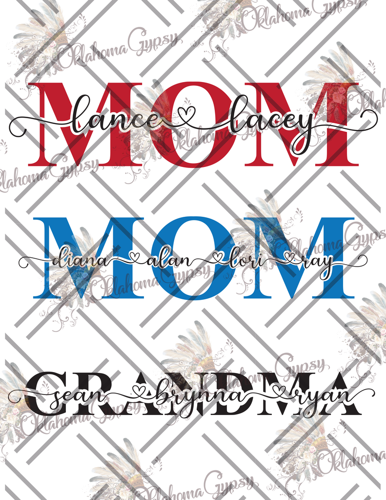 Custom MOM Monogram With Names Digital File