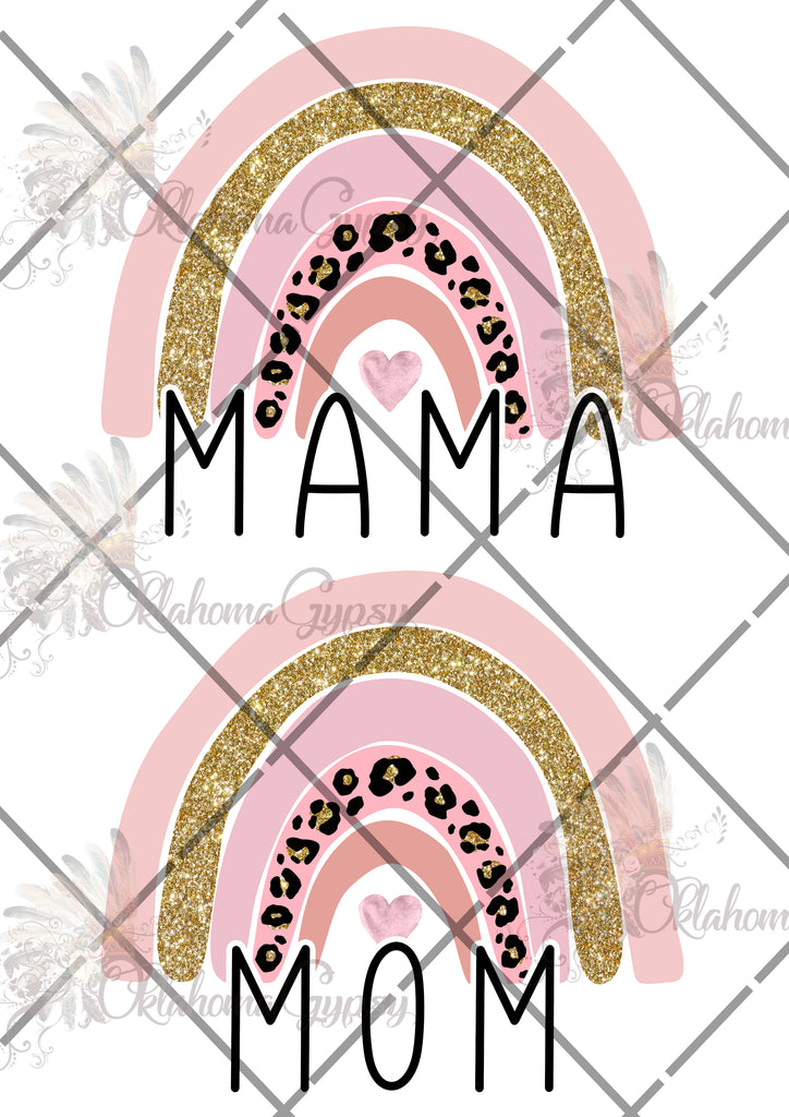 Pink Gold Mom/Mama Rainbow Digital File
