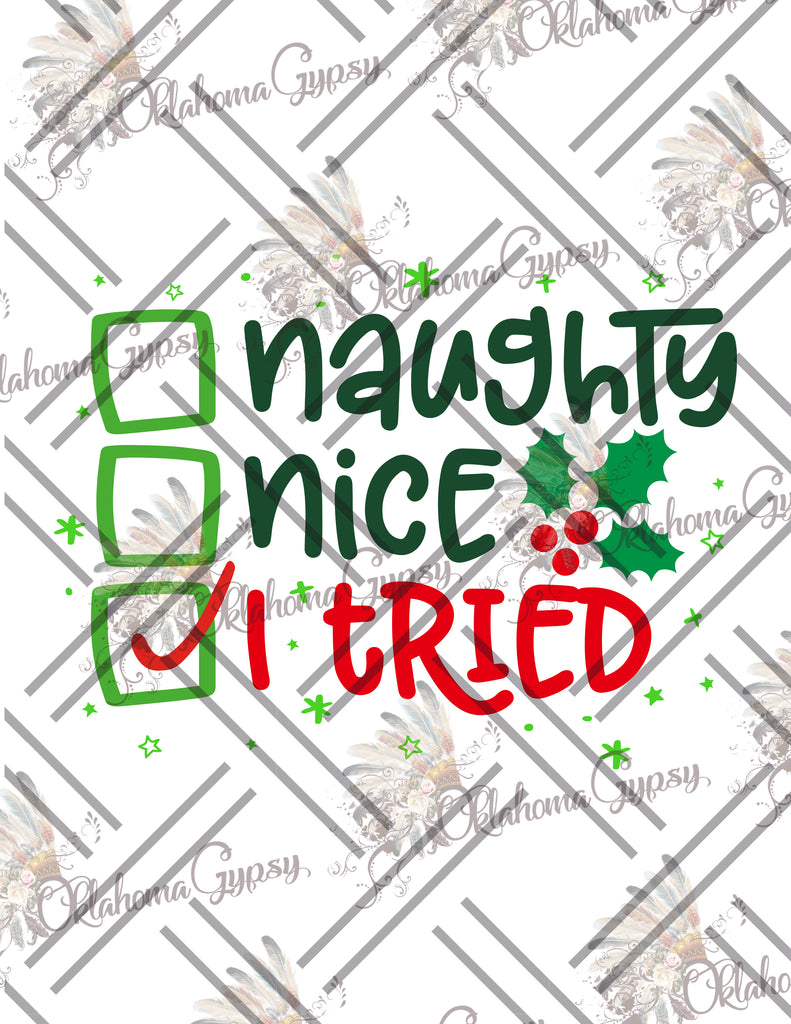 Naughty - Nice - I Tried! Digital File