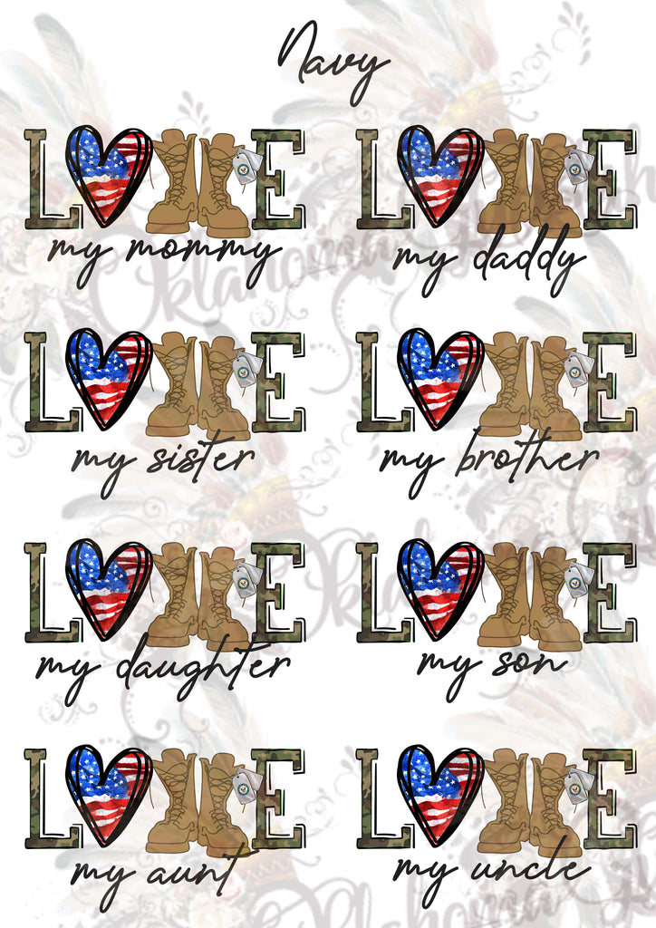 Navy LOVE Sheet Digital File