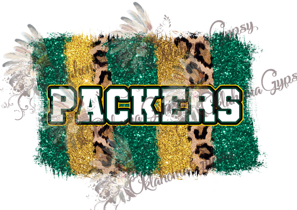Packers Leopard Glitter Stripes Digital File
