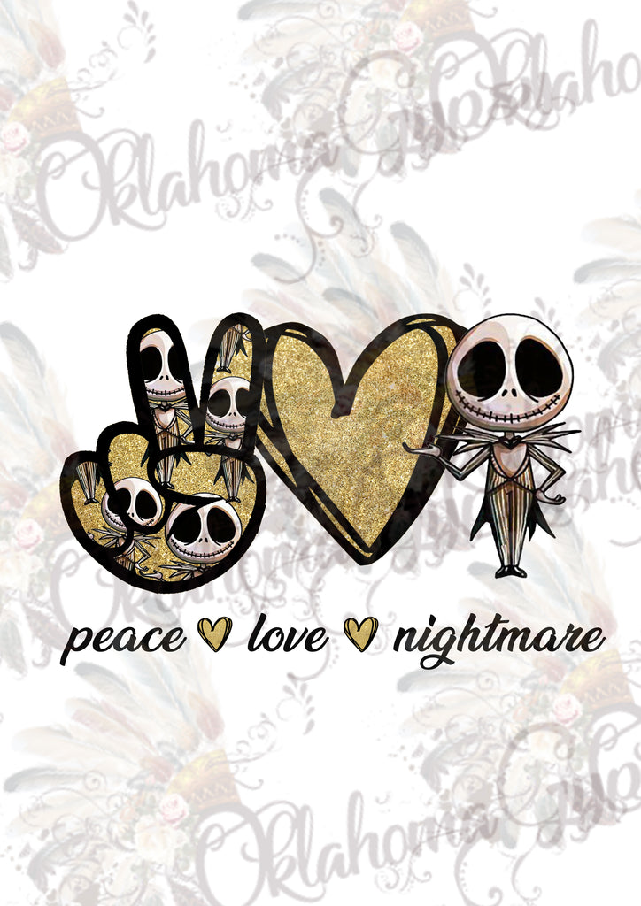 Peace Love Jack Skellington Inspired Digital File