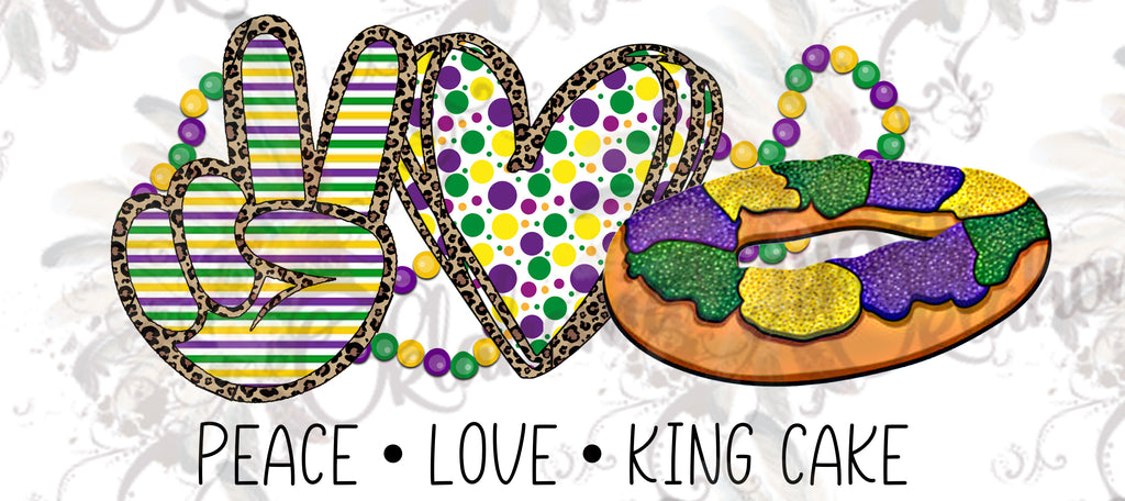 Peace Love King Cake Gnomes Digital File