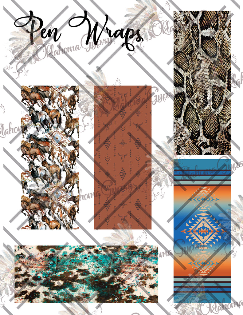 Pen Wraps ~ Rustic Cowgirl