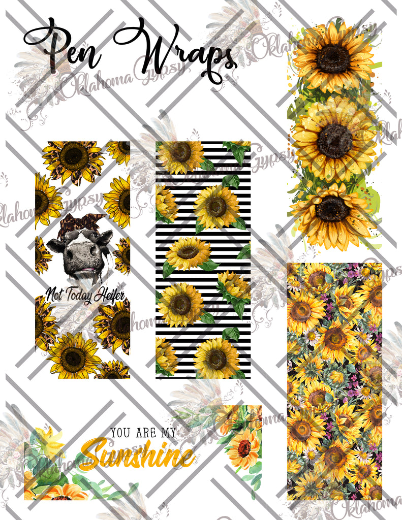Pen Wraps ~ Sunflowers