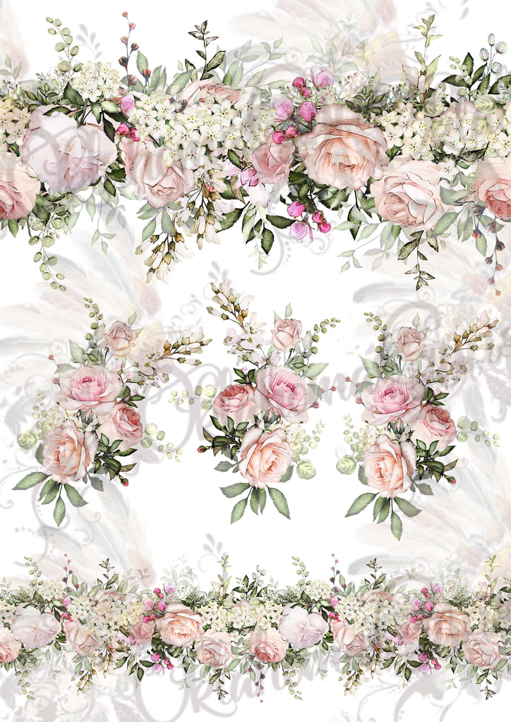 Pink & White Floral Digital File