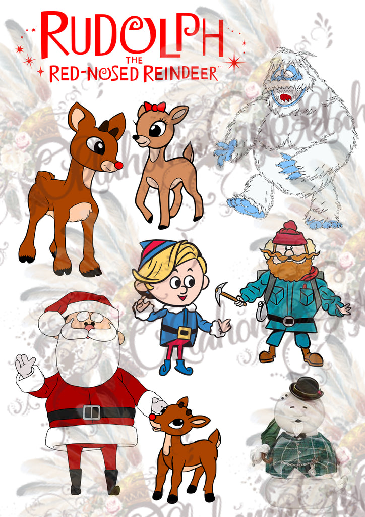 Rudolph The Red Nose Reindeer Inspired Digital File
