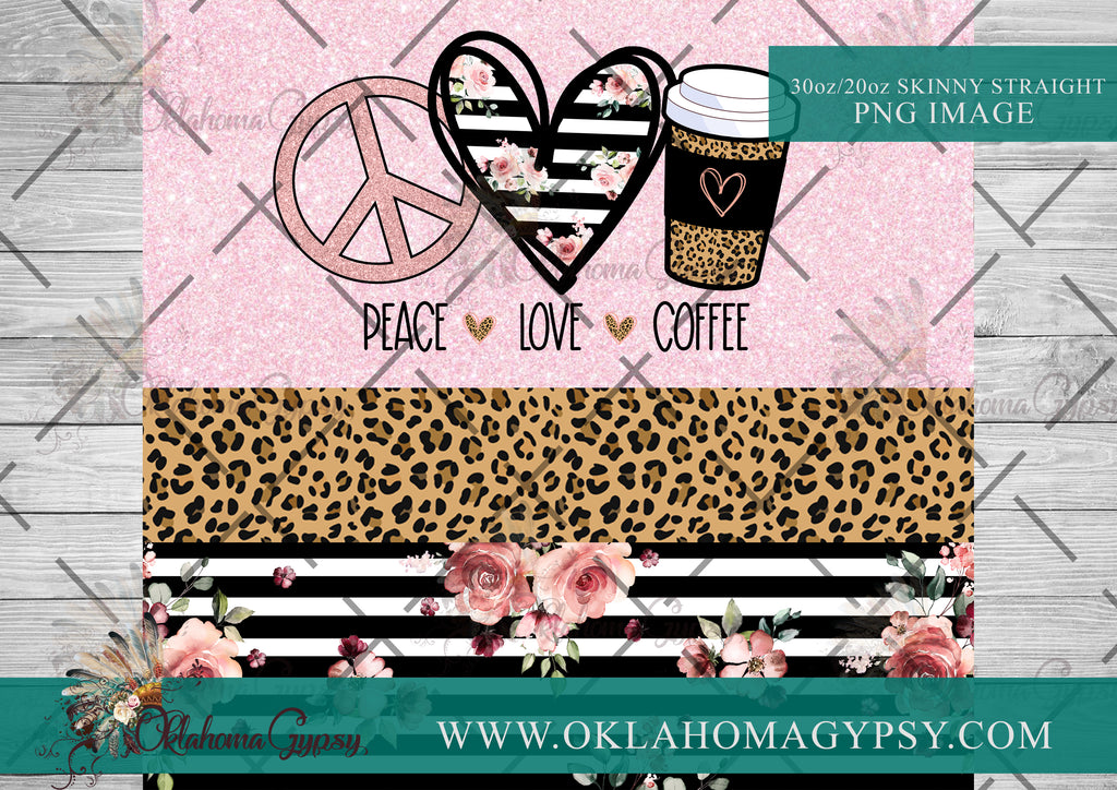 Peace Love Coffee Digital File Wraps