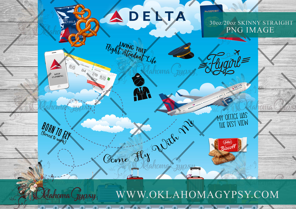 Delta Flight Attendant Inspired Digital File Wraps