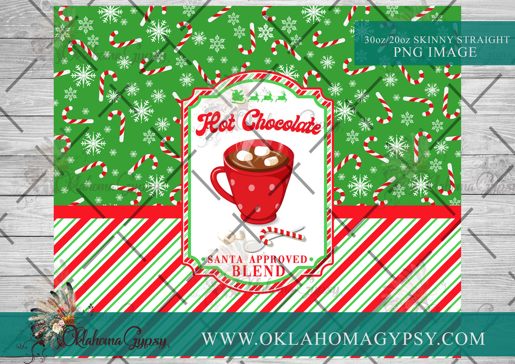Candy Cane Hot Chocolate Digital File Wraps